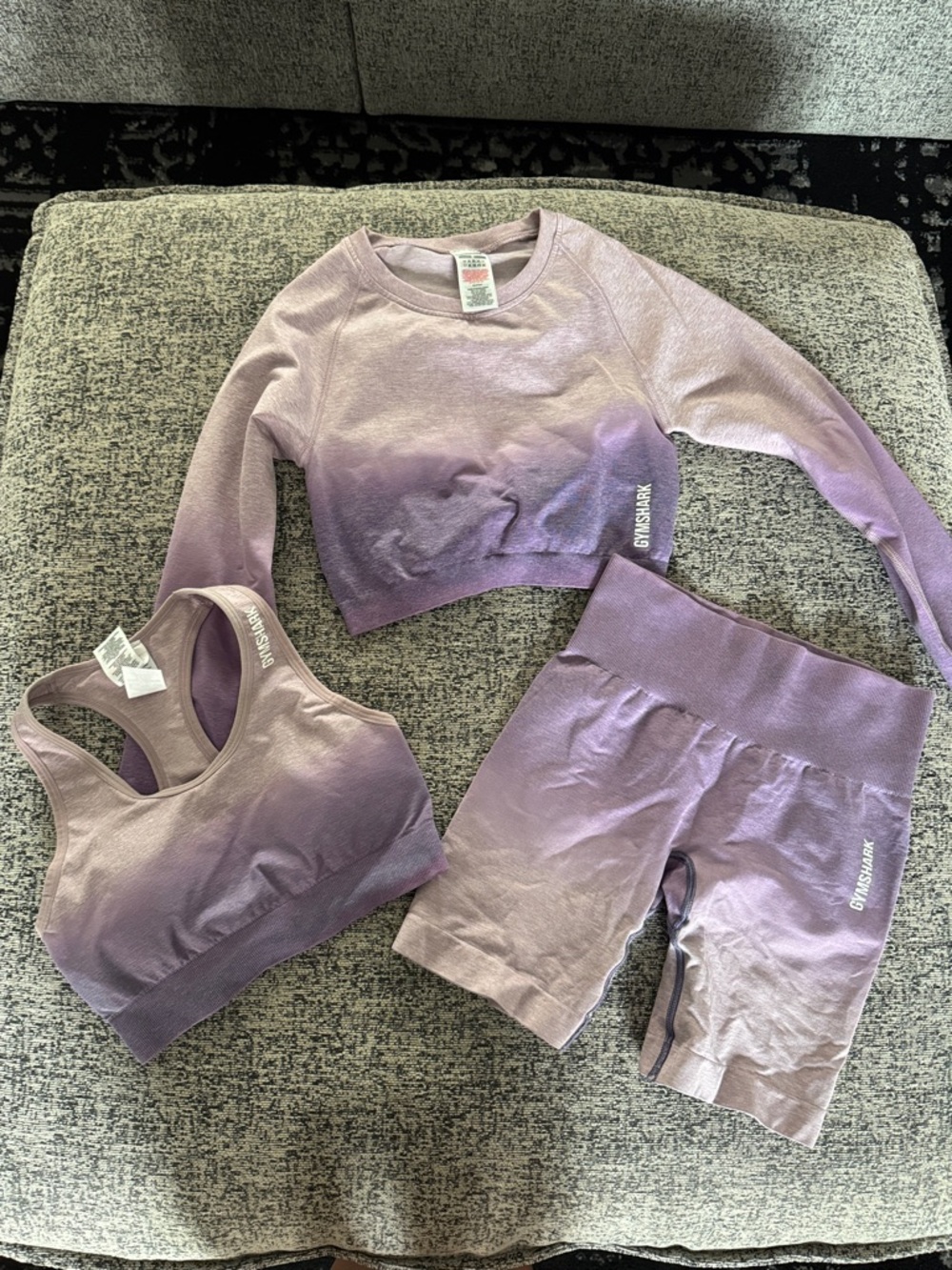 Gymshark Ombre Lavender Seamless 3-Piece Active Set